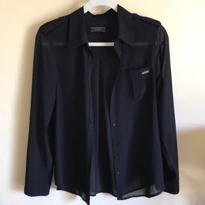 Black guess dress button down, medium